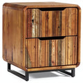 **Technische titel in het Nederlands: Moderne houten nachtkast met lades**