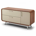 **Nederlands Technische Titel:** Moderne kast met houtafwerking en metalen poten